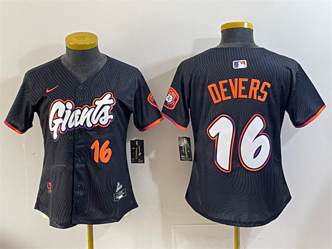 Women's San Francisco Giants #16 Rafael Devers Anthracite 2025 City Connect Limited Stitched Baseball Jersey(Run Small) Women's San Francisco Giants #16 Rafael Devers Anthracite 2025 City Connect Limited Stitched Baseball Jersey(Run Small)